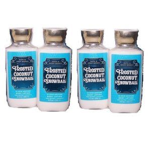 Bath & Body Works Frosted Coconut Snowball 24 Hour Moisture Body Lotion 8 oz x4